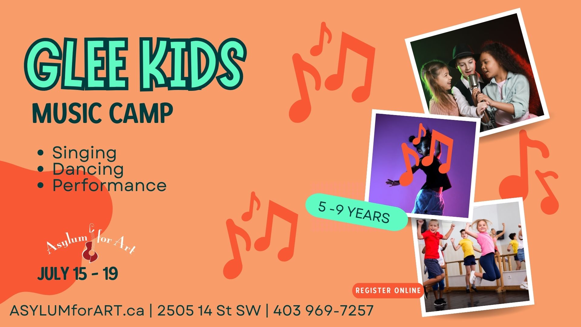 Glee Kids Music Camp | Age 5 – 9 | Summer 2024 | July 15 – 19